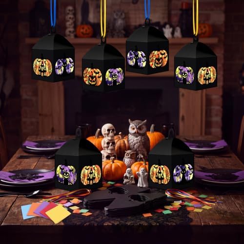 Maitys 16 Sets Halloween Paper Lantern Suncatcher Craft Kits for Adults - Image 5