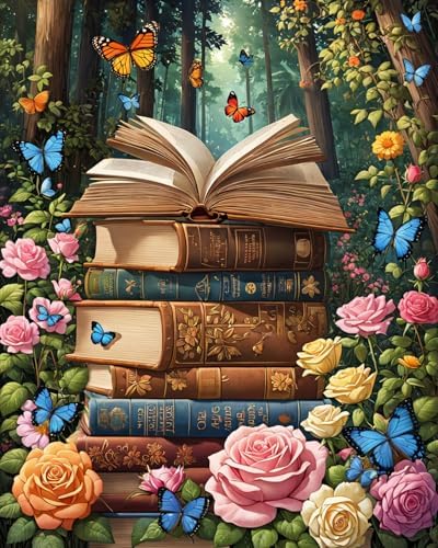 Wildflower Paint by Numbers Kit for Adults Beginners Colorful Blooming Flowers Painting by Number Kits on Canvas DIY Oil Painting Floral Plant for Book Lover Gifts Home Wall Decor 16x20 Inch by Unknown