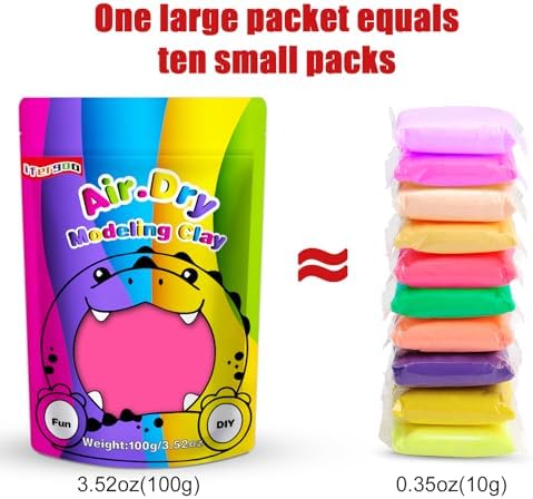 ifergoo 100g Pink Air Dry Clay, 3.5oz DIY Creative Modeling Clay for Kids - Image 6