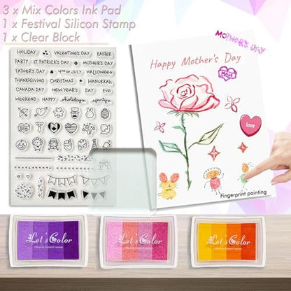 Card Making Supplies For Adults and Kids,Card Making Kits 28 Blank Greeting Cards and Envelopes with Supplies And Stamp Set- Giftable DIY Greeting Card Set- Happy Birthday Christmas Thank You - Image 3