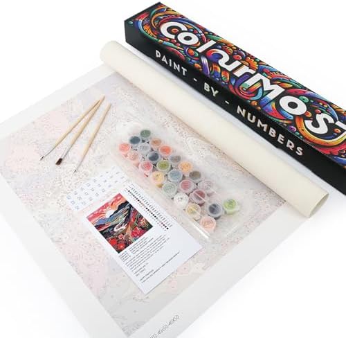 ColourMost's Original Paint by Numbers Kits-Serenity Mandalas #02 (16"x16" / 40x40cm) Includes Paints, Canvas, and Brushes, Perfect for Beginners and Advanced Painters (Unframed Canvas) - Image 5