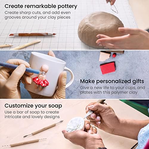 ARTEZA Pottery and Sculpting Tools, 22-Piece Set for Modeling and Carving - Image 5