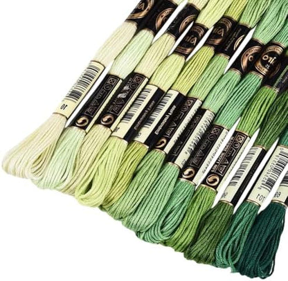12 Skeins 105 Yards 6 Ply Green Cross Stitch Floss Embroidery Thread Friendship Bracelet String Variegated Gradient Bulk Polyester Yarn Set for Crochet Knitting Sewing Weaving DIY Crafts - Image 7