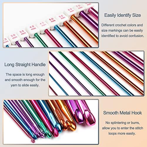 Coopay 23 PCS Tunisian Crochet Hooks Set, Complete Crochet Needles Set - Image 3