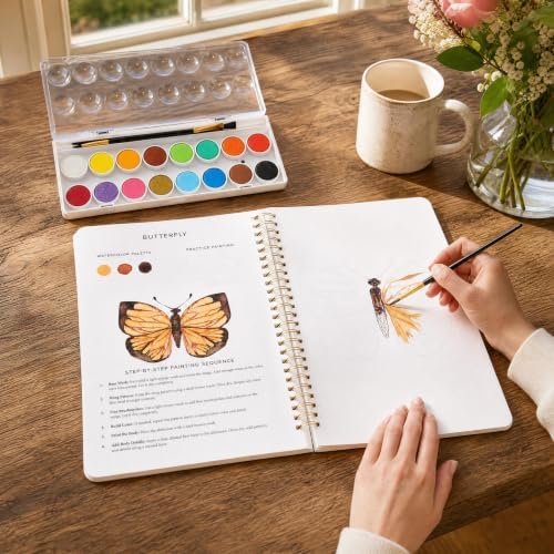 Beautiful Watercolor Paper Workbook Set for Beginners with Paint Included - Image 5
