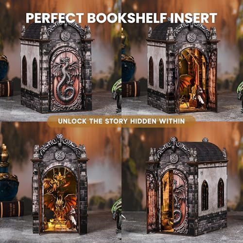 DIY Book Nook Kit LED 3D Puzzle - Dragon's Treasure Labyrinth - Image 3