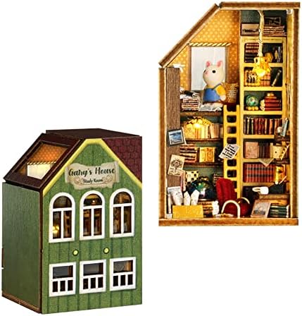 Mini 3D Wooden Doll House Craft Model with LED,DIY Miniature and Furniture Dollhouse Kit,Creative Room Idea for Valentine's Day Birthday Gift (Gary's Collection Room) by Montidey