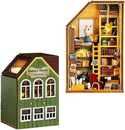 Mini 3D Wooden Doll House Craft Model with LED,DIY Miniature and Furniture Dollhouse Kit,Creative Room Idea for Valentine's Day Birthday Gift (Gary's Collection Room) by Montidey