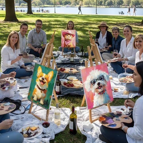Cholemy 36 Pcs Paint and Sip Kit Gift for Adults 8''x10'',Animal - Image 5