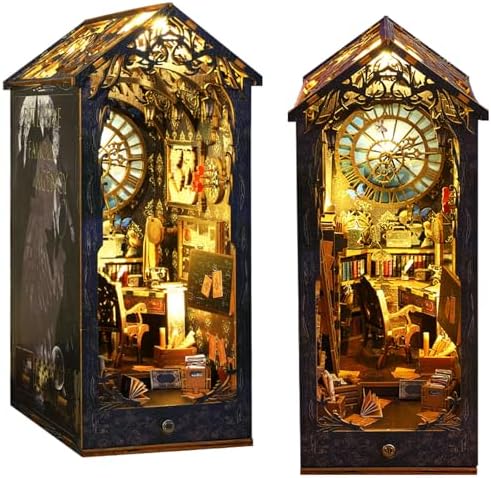 ISSEVE Book Nook Kit, DIY Dollhouse Booknook Kits Bookshelf Insert Décor - Image 2