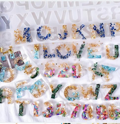 Silicone Letter Molds for Resin Casting - Alphabet Number Jewelry Making, Premium Flexible Reusable DIY Craft Molds for Beginners Teenager Adults, Epoxy Mold for Keychains Charms DIY Gifts (A-Z, 0-9) - Image 5