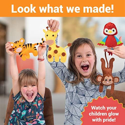 Craftorama Sewing Kit for Kids, Fun and Educational Wild Animal Craft Set for Boys and Girls Age 7-12, Sew Your Own Felt Animals Craft Kit for Beginners, 165 Piece Set - Image 6