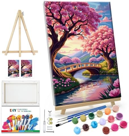 JOOZ 5D Landscape Paint by Numbers Kit for Adults with Frame, 8x12 Inch by Jooz