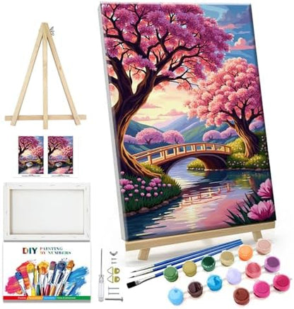 JOOZ 5D Landscape Paint by Numbers Kit for Adults with Frame, 8x12 Inch by Jooz
