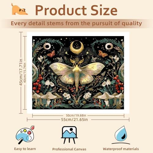 Reivworl Butterfly Paint by Numbers Kit for Adults, Butterfly Paint by Number for Adults, Painting by Number Kits for Gifts and Wall Decor 16x20Inch - Image 4