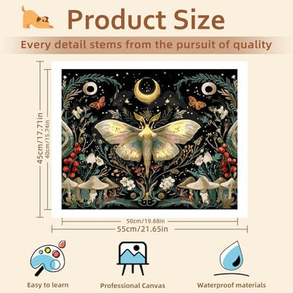 Reivworl Butterfly Paint by Numbers Kit for Adults, Butterfly Paint by Number for Adults, Painting by Number Kits for Gifts and Wall Decor 16x20Inch - Image 4