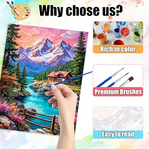 Yunruily Paint by Numbers for Adults - Adult Paint by Numbers,Landscape Painting by Numbers for Adults for Home Wall Decor and Birthday Gifts 16x20inch - Image 5