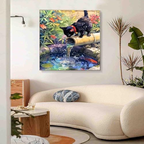 Black Cat Paint by Numbers Kit for Adults Beginners 15.7X15.7 inch - Image 3