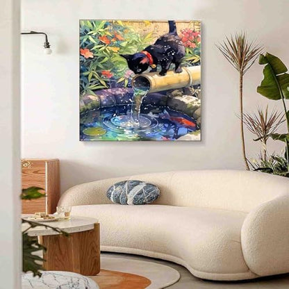 Black Cat Paint by Numbers Kit for Adults Beginners 15.7X15.7 inch - Image 3