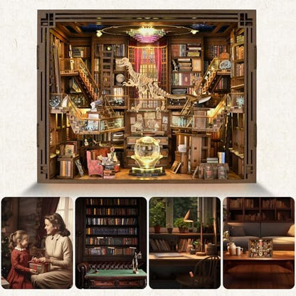 MiniCity Book Nook Kit, DIY Miniature Dollhouse Booknook Kit with Led Light and Dust Cover (Beyond Library Max) - Image 5