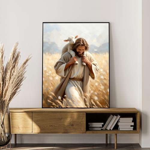 Okarina Paint by Numbers Kit for Adults, Jesus & Lamb Design, 16x20 Inch - Image 7