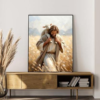 Okarina Paint by Numbers Kit for Adults, Jesus & Lamb Design, 16x20 Inch - Image 7