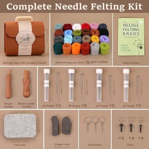 ZXIIXZ Needle Felting Kit, 24 Colors Felting Wool Kits - Image 2