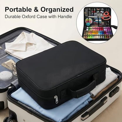 Forypretty Sewing Kit for Adults, 228 PCS Needle and Thread Kit with Tailor Scissors and Accessories, 43 XL Thread Spools, Travel Sewing Kit for Beginners, PU Leather, Gift for Mom Grandma - Image 5