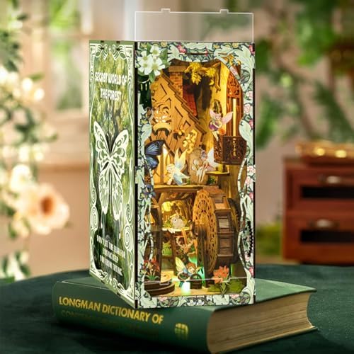ISSEVE Book Nook Kit, DIY Dollhouse Booknook Kits Bookshelf Insert Décor - Image 4