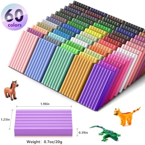 Aestd-ST Polymer Clay Kit 60 Colors, Oven Bake Modeling Clay for Kids - Image 2