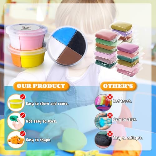 Air Dry Clay Kit for Kids, Animal Modeling Clay, DIY Model Magic with Sculpting Tools and Tutorial Cards - Image 4