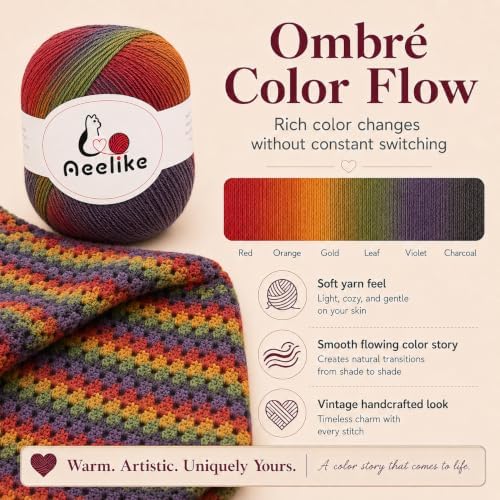 Aeelike Crochet Blanket Kit for Adults,Vedio Tutorial,Wool Yarn 10 Skeins - Image 2