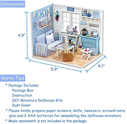 DIY Miniature Dollhouse Kit with Furniture Plus Dust Proof - Image 3