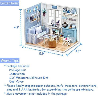 DIY Miniature Dollhouse Kit with Furniture Plus Dust Proof - Image 3