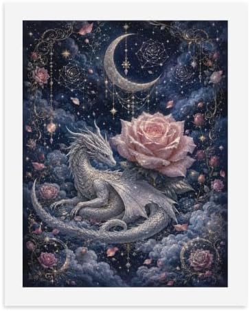 Bozfoxa Paint by Numbers Kit for Adults Beginner Silver Rose Dragon by Unknown