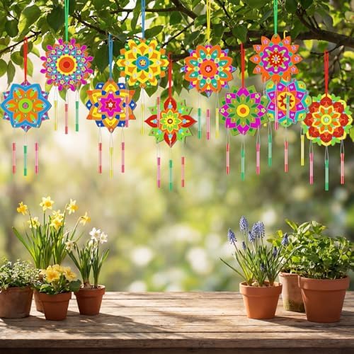 JellyArch Mandala 30 Pack DIY Wind Chime Kit Art and Crafts - Image 2