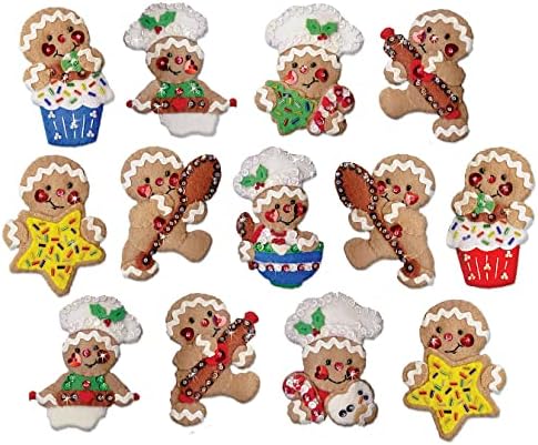 Gingerbread Chefs Felt Ornament Kit - Makes Set of 13 by Design+Works+Crafts