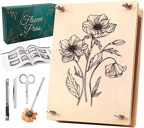 Aboofx Large Wooden Flower Pressing Kit, 10.8"x6.9" 6 Layers by Aboofx