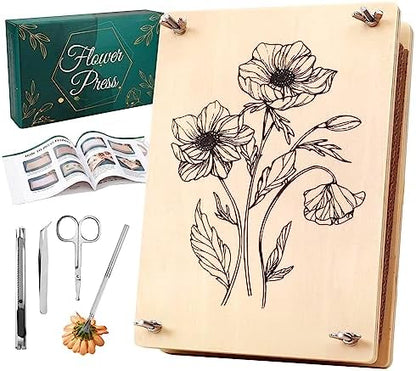 Aboofx Large Wooden Flower Pressing Kit, 10.8"x6.9" 6 Layers by Aboofx