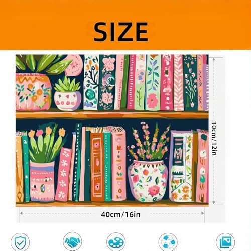Book Flower Paint by Numbers Kit On Canvas for Adults Beginners 12x16In - Image 6