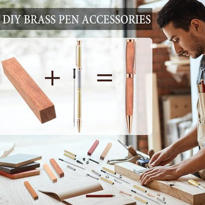 Colarr 20 Sets Woodturning Pen Kits Project Supplies Including 7mm Slimline Pen Kits with Refill and Pen Blanks Lumber for Lathe Turning Starter Package DIY Crafts - Image 2