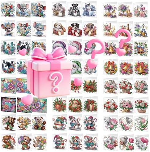 Focart 24 Pack Diamond Painting Greeting Cards, Random Diamond Art Kits Special Shape Drill DIY Handcraft for Relatives and Friends with Wishes, Unique Design Crafting for Birthday Holiday Cards by PremiumDiamondArt