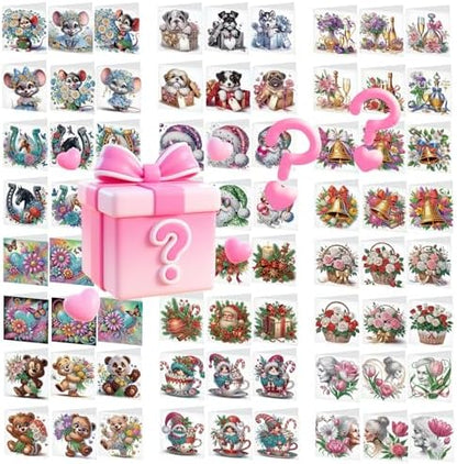Focart 24 Pack Diamond Painting Greeting Cards, Random Diamond Art Kits Special Shape Drill DIY Handcraft for Relatives and Friends with Wishes, Unique Design Crafting for Birthday Holiday Cards by PremiumDiamondArt