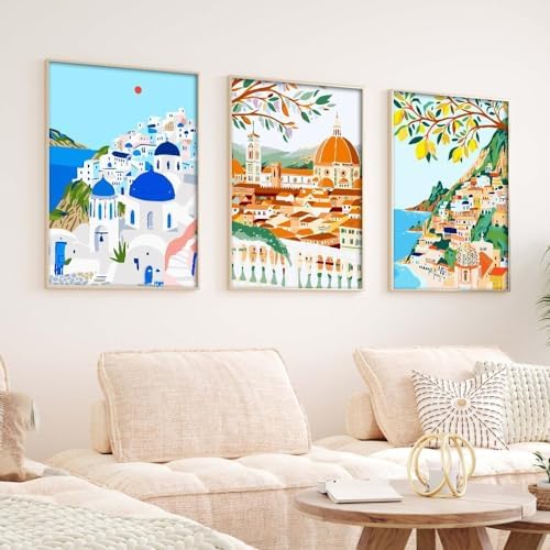 cupmod 6 Packs Paint by Number for Adults,Scenery-Cityscape DIY Acrylic Oil Painting Paint by Numbers Kits on Canvas,Adults Paint by Numbers Kits Drawing Paintwork for Home Decor - Image 3