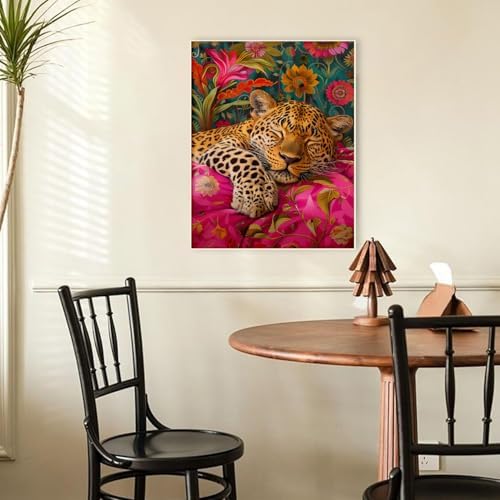 KYOQFVN Leopard Paint by Numbers Kit for Adults - Easy Paint by Number Kits for Beginners, DIY Acrylic Painting on Canvas for Home Wall Art Decor 16x20 Inch - Image 5
