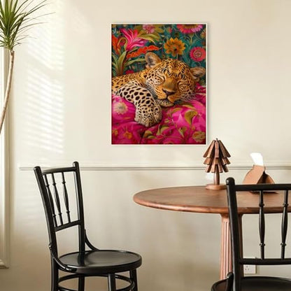 KYOQFVN Leopard Paint by Numbers Kit for Adults - Easy Paint by Number Kits for Beginners, DIY Acrylic Painting on Canvas for Home Wall Art Decor 16x20 Inch - Image 5