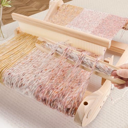 PURCOULEUR 16 Inches Rigid Heddle Loom，Wooden Loom Kit for Adults - Image 4