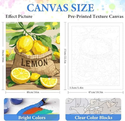 ZRIZQ Landscape Paint by Numbers Kit for Adults Beginner,Lemon,16x20 - Image 2