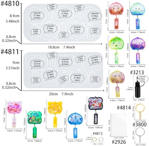 FUNSHOWCASE Wind Chimes Resin Shaker Molds Set Keychain Charms Pack of 68 Epoxy Silicone Trays Precision Tip Applicator Bottle Kit Bundle - Image 2
