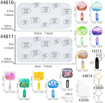 FUNSHOWCASE Wind Chimes Resin Shaker Molds Set Keychain Charms Pack of 68 Epoxy Silicone Trays Precision Tip Applicator Bottle Kit Bundle - Image 2